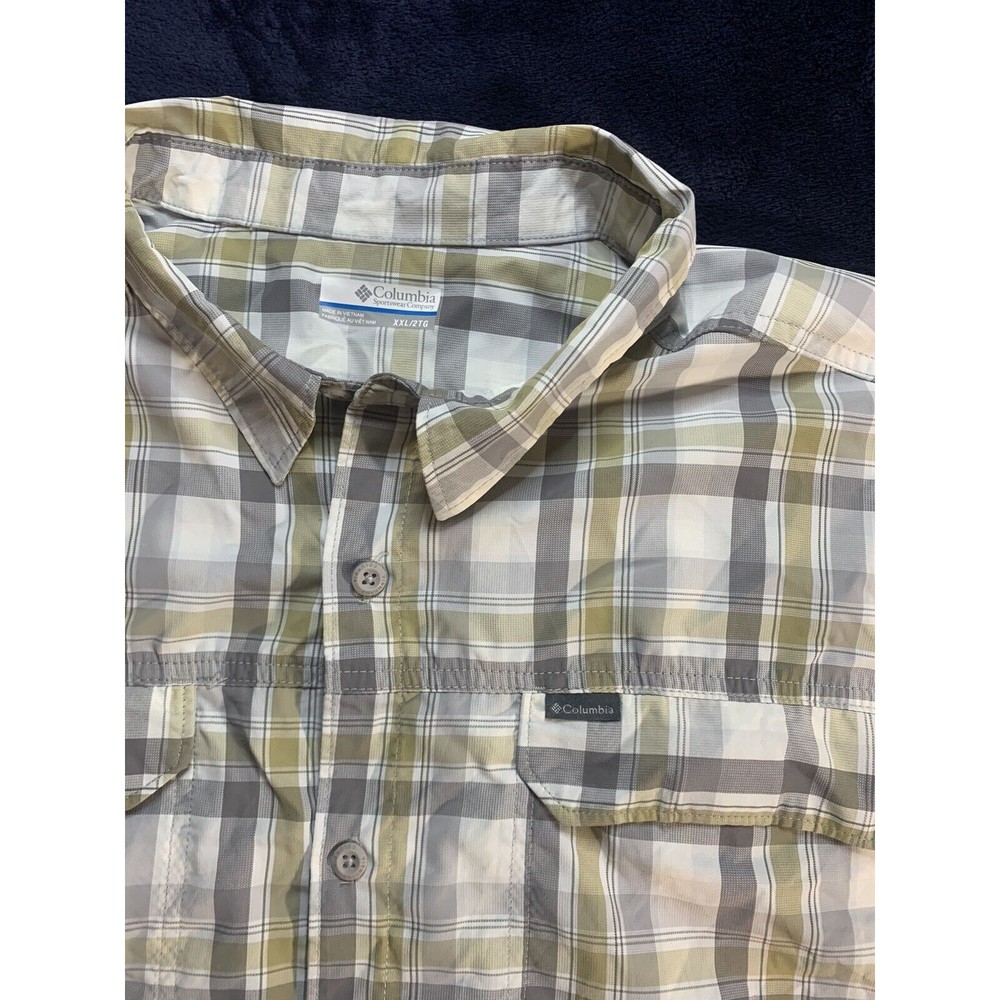 Columbia PFG Shirt Men's XXL Grey Green Omni Shade Vented Fishing Outdoor 2XL